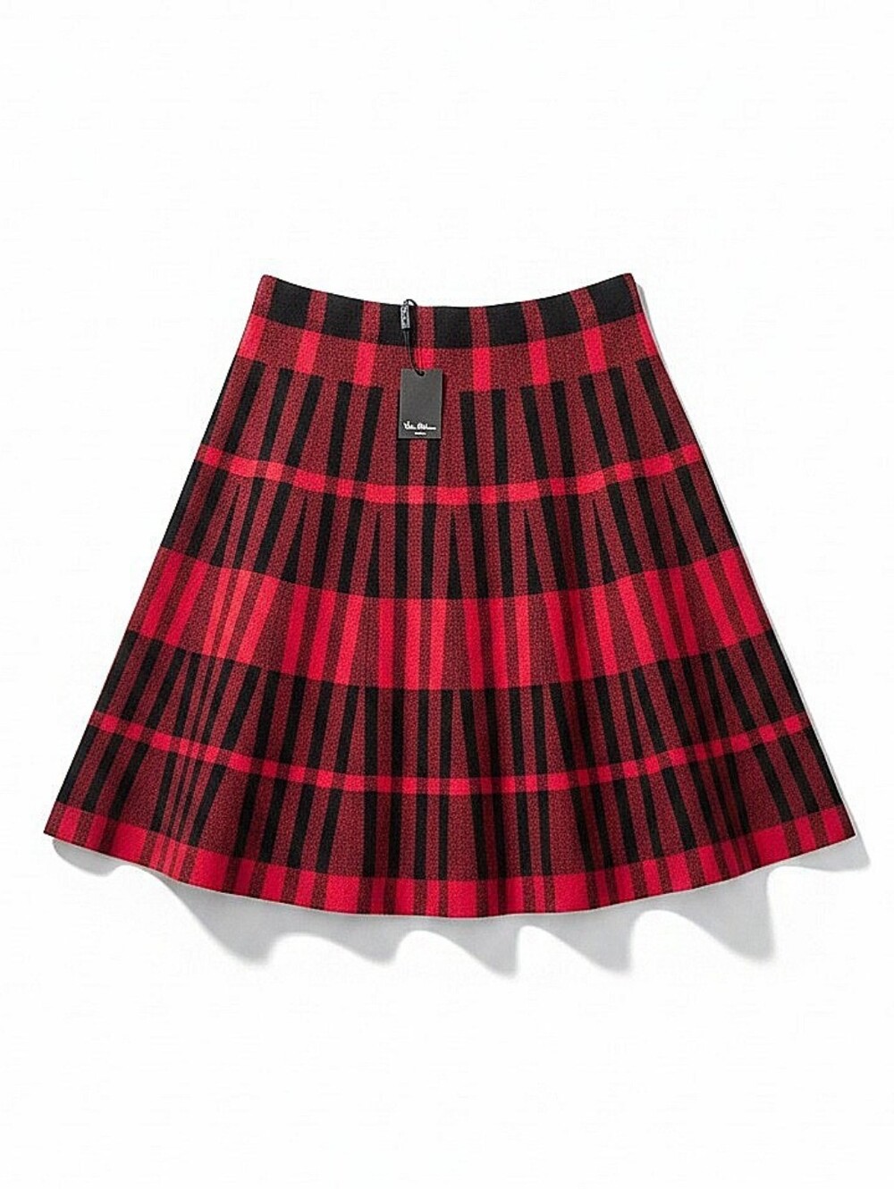 NWT! Vila Milano Red & Black Plaid A-Line Women's Skirt